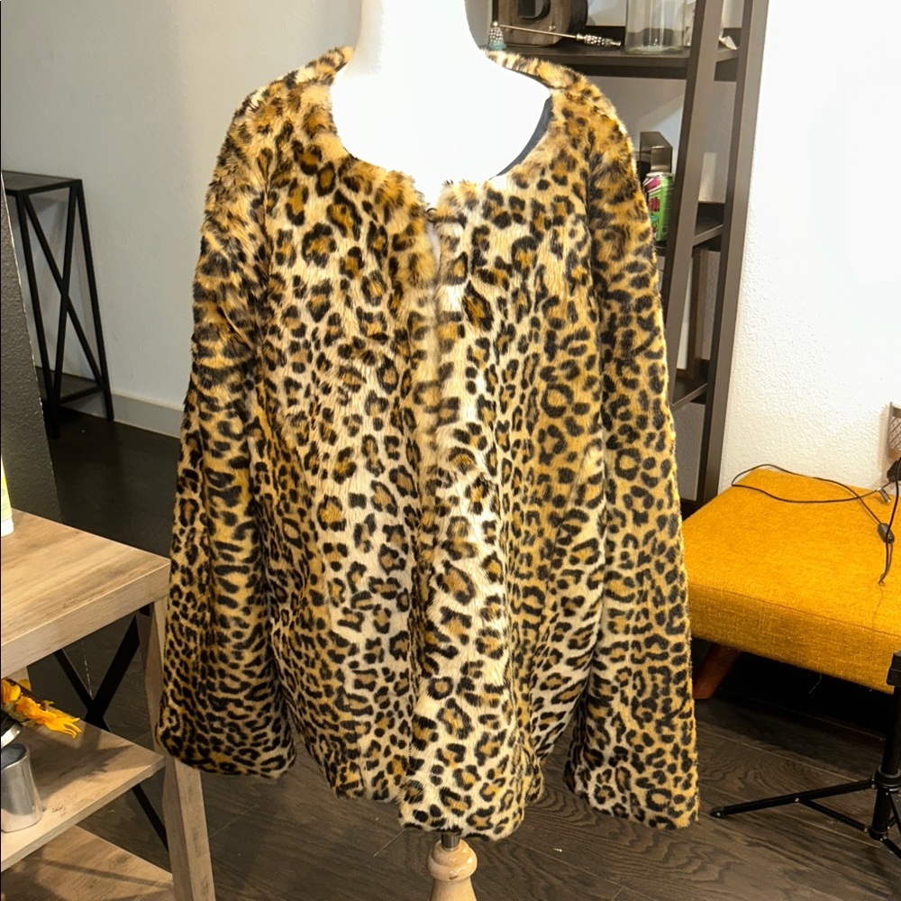 Thalia Sodi Animal Print Teddy Jacket